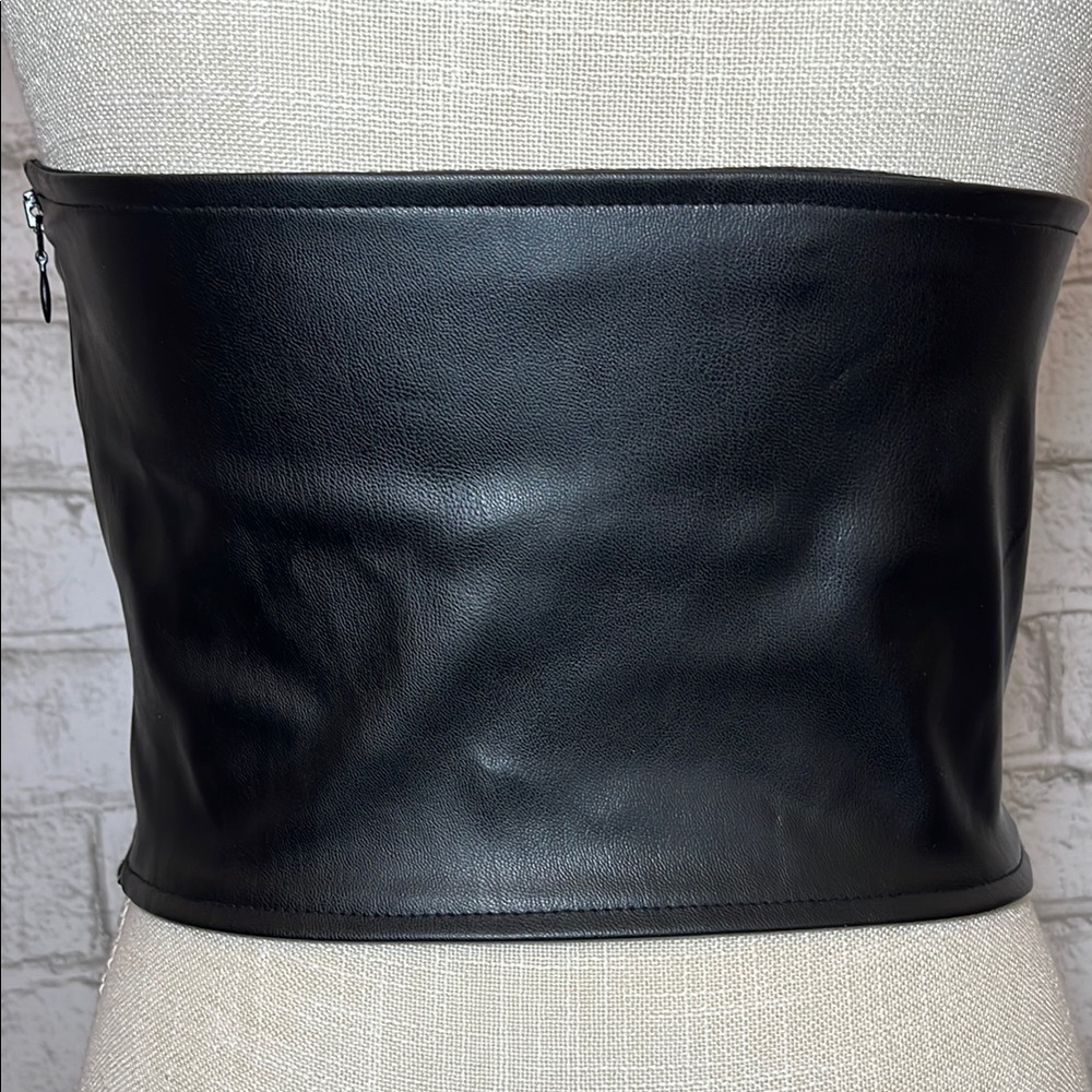 Zara Black Faux Leather Bustier Top - Picture 4 of 12